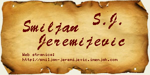 Smiljan Jeremijević vizit kartica
